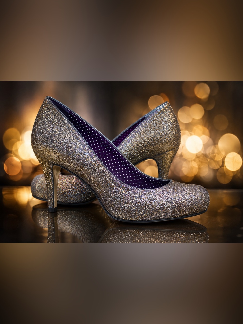 Madden Girl Glitter Platform Pumps Bronze Sparkle High Heels Women’s Size 8